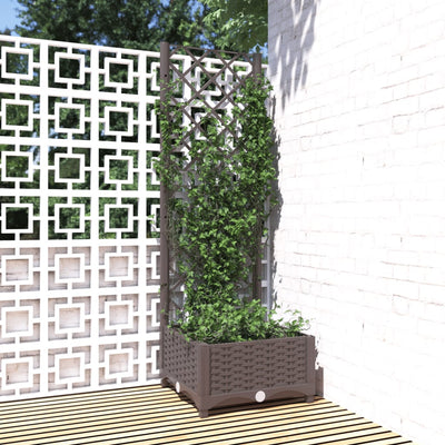 Vidaxl Plannet avec scolarisé 40x40x121,5 cm Brun polypropène