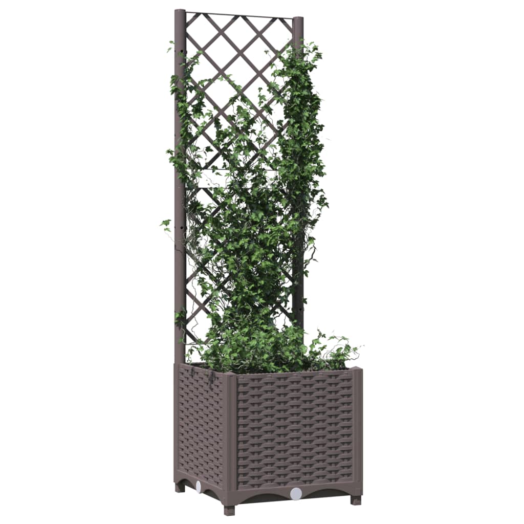 Vidaxl Plannet avec scolarisé 40x40x136 cm Brown en polypropène