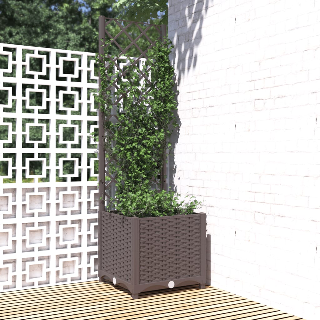 Vidaxl Plannet avec scolarisé 40x40x136 cm Brown en polypropène