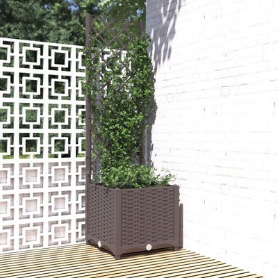 Vidaxl Plannet avec scolarisé 40x40x136 cm Brown en polypropène