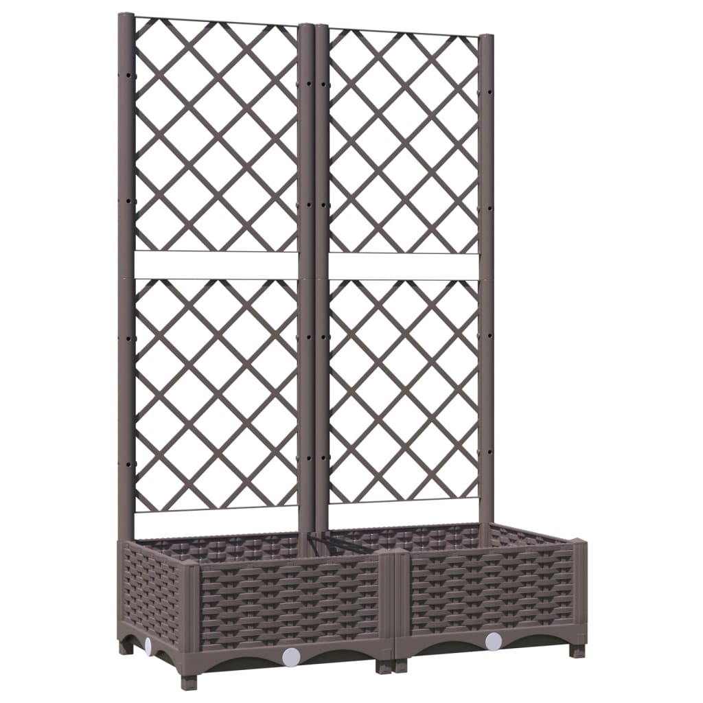 Planteur Vidaxl avec slat 80x40x121,5 cm en brun polypropène