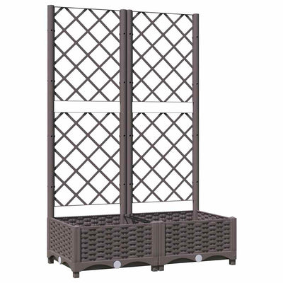 Planteur Vidaxl avec slat 80x40x121,5 cm en brun polypropène