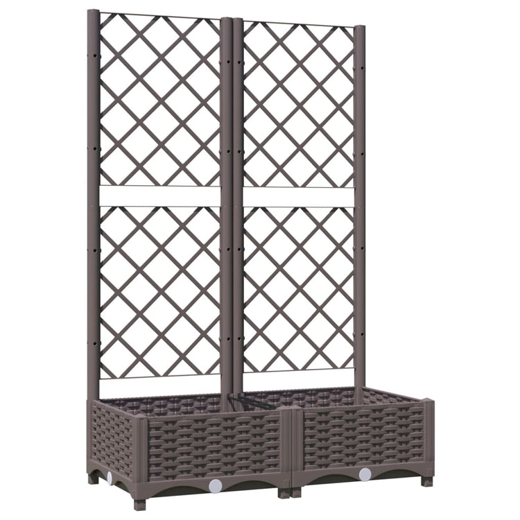 Planteur Vidaxl avec slat 80x40x121,5 cm en brun polypropène