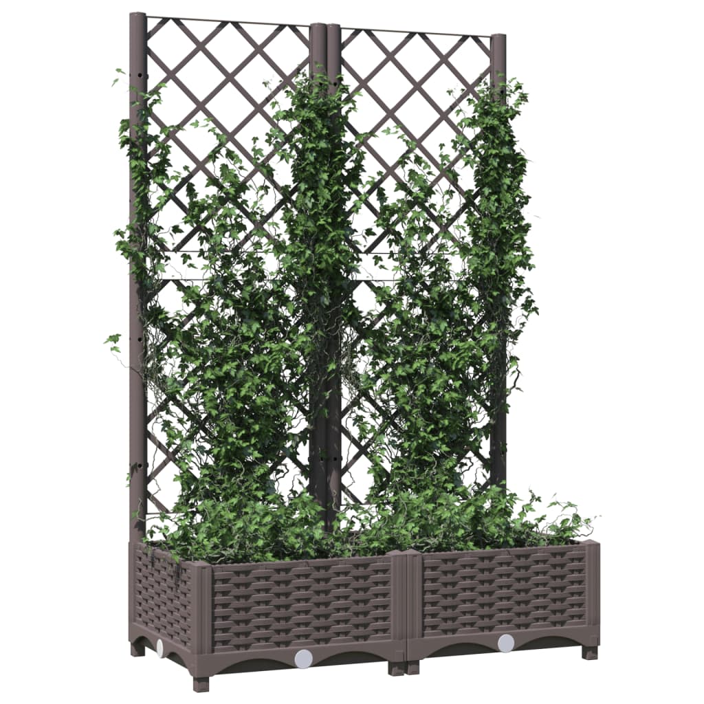 Planteur Vidaxl avec slat 80x40x121,5 cm en brun polypropène