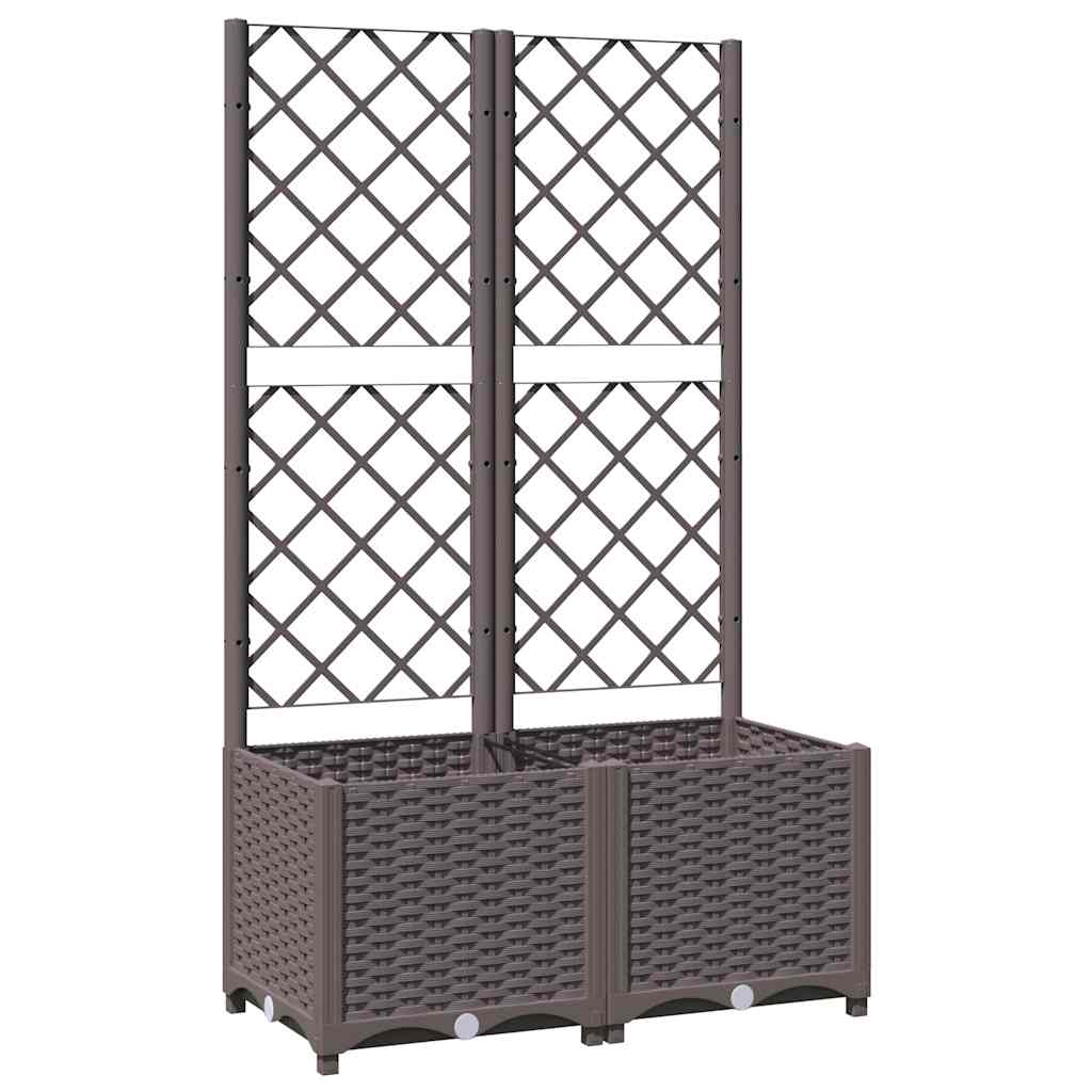 Boîte de planification Vidaxl avec slat 80x40x136 cm Brown en polypropène