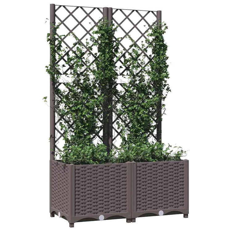 Boîte de planification Vidaxl avec slat 80x40x136 cm Brown en polypropène