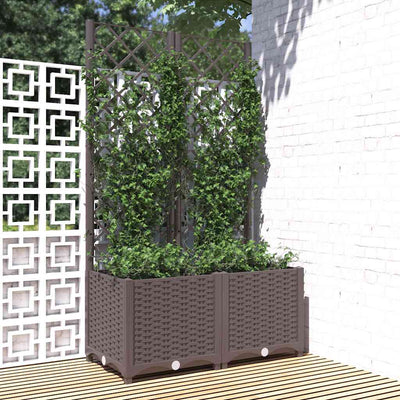 Boîte de planification Vidaxl avec slat 80x40x136 cm Brown en polypropène