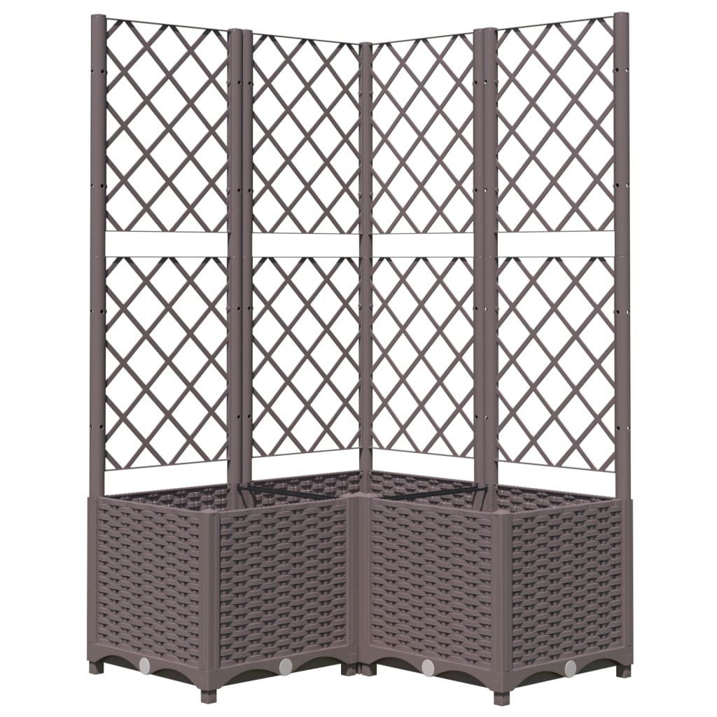 Boîte de planification Vidaxl avec SLAT 80x80x136 cm Brun polypropène