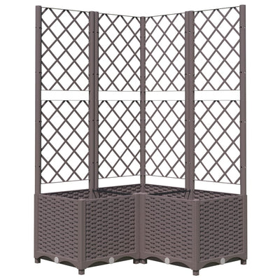 Boîte de planification Vidaxl avec SLAT 80x80x136 cm Brun polypropène