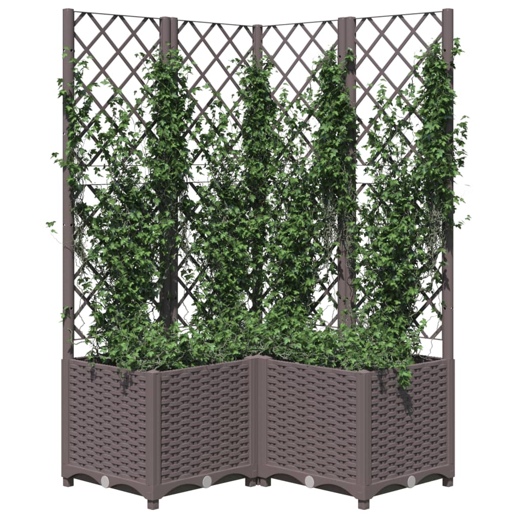 Boîte de planification Vidaxl avec SLAT 80x80x136 cm Brun polypropène
