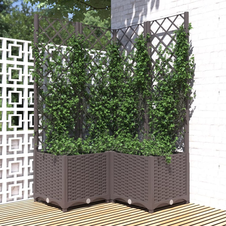 Boîte de planification Vidaxl avec SLAT 80x80x136 cm Brun polypropène