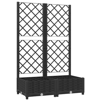 Boîte de planification Vidaxl avec Slat 80x40x121.5 cm Black en polypropène