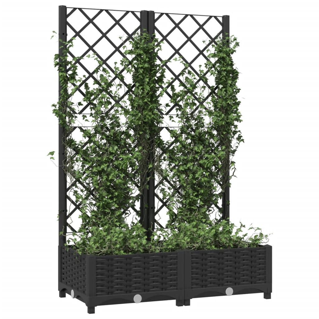 Boîte de planification Vidaxl avec Slat 80x40x121.5 cm Black en polypropène