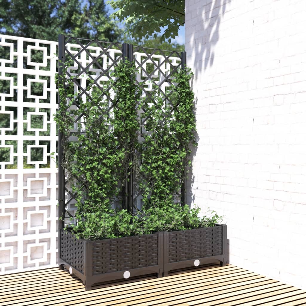 Boîte de planification Vidaxl avec Slat 80x40x121.5 cm Black en polypropène