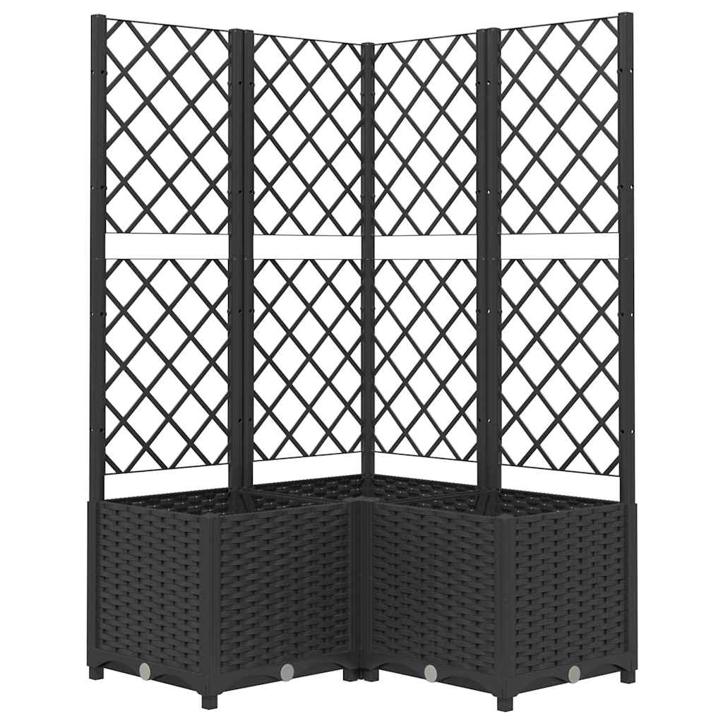Boîte de planification Vidaxl avec Slat 80x80x136 cm Black en polypropène