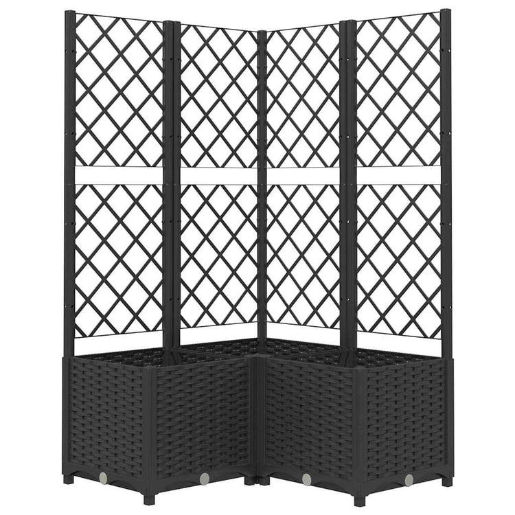 Boîte de planification Vidaxl avec Slat 80x80x136 cm Black en polypropène