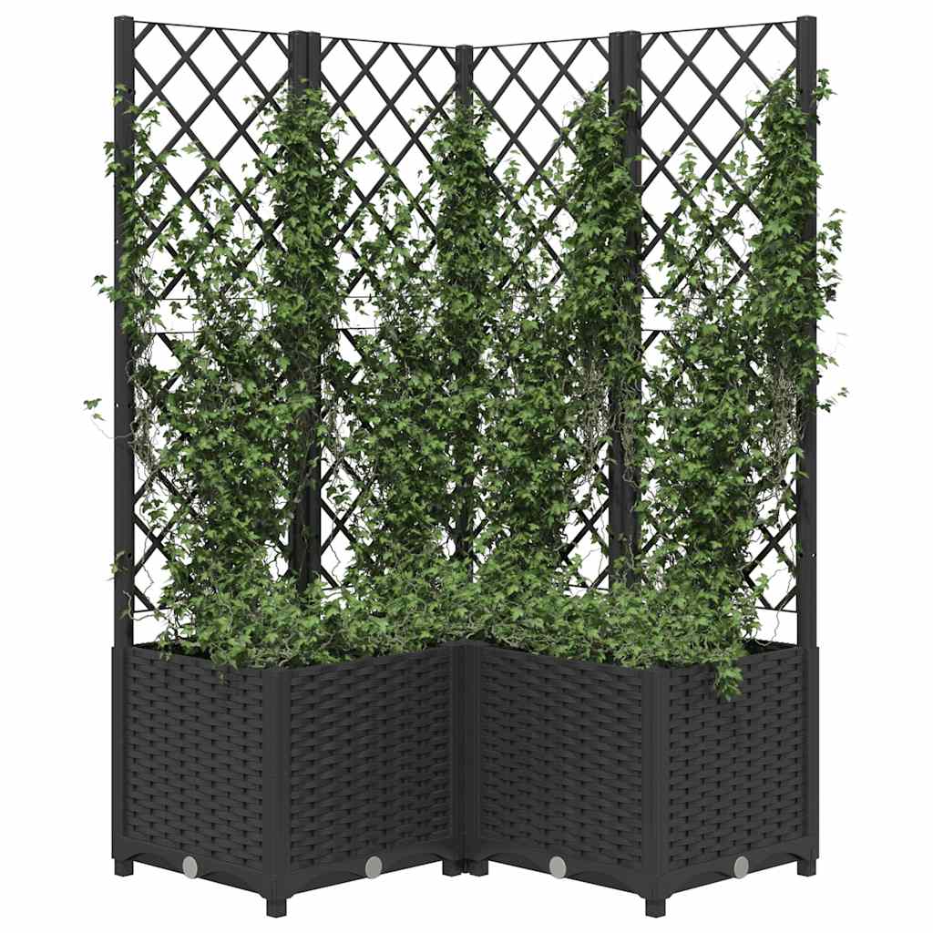 Boîte de planification Vidaxl avec Slat 80x80x136 cm Black en polypropène