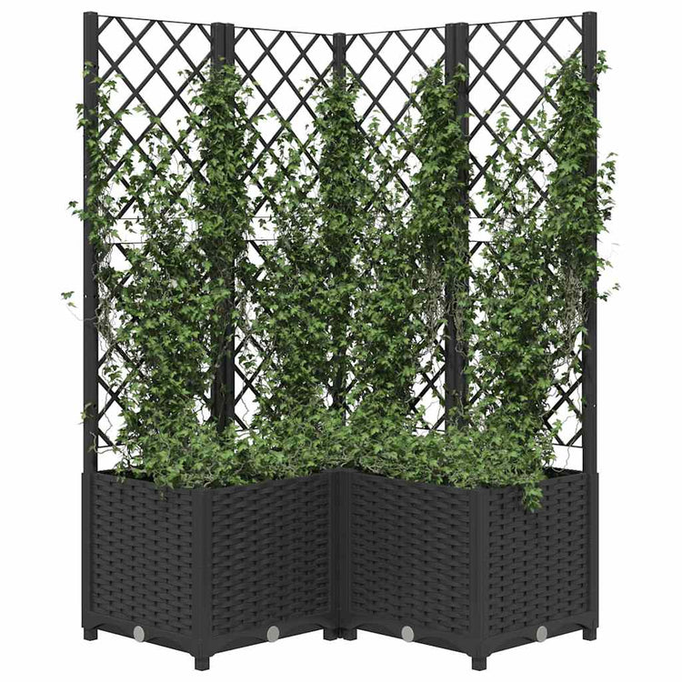 Boîte de planification Vidaxl avec Slat 80x80x136 cm Black en polypropène