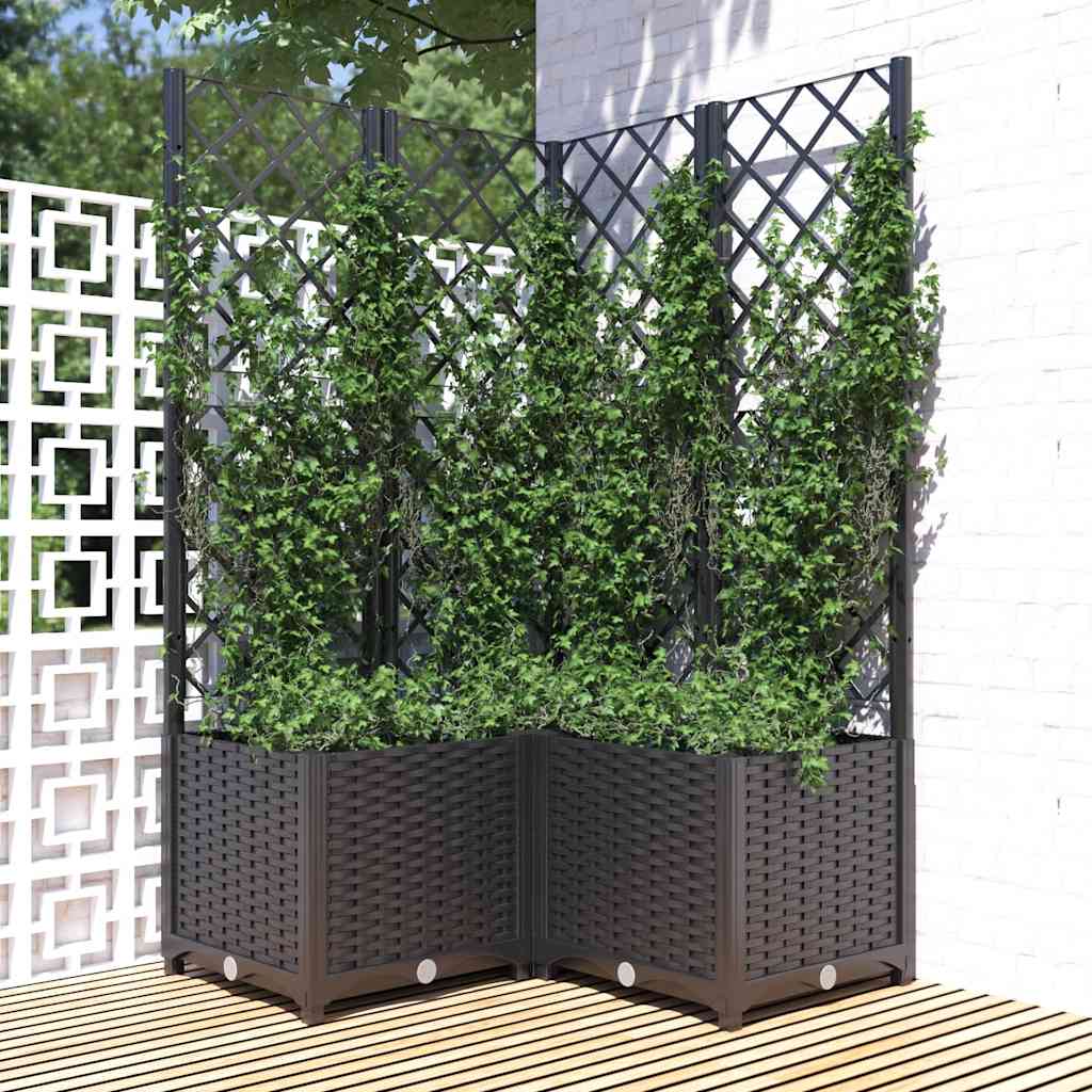 Boîte de planification Vidaxl avec Slat 80x80x136 cm Black en polypropène