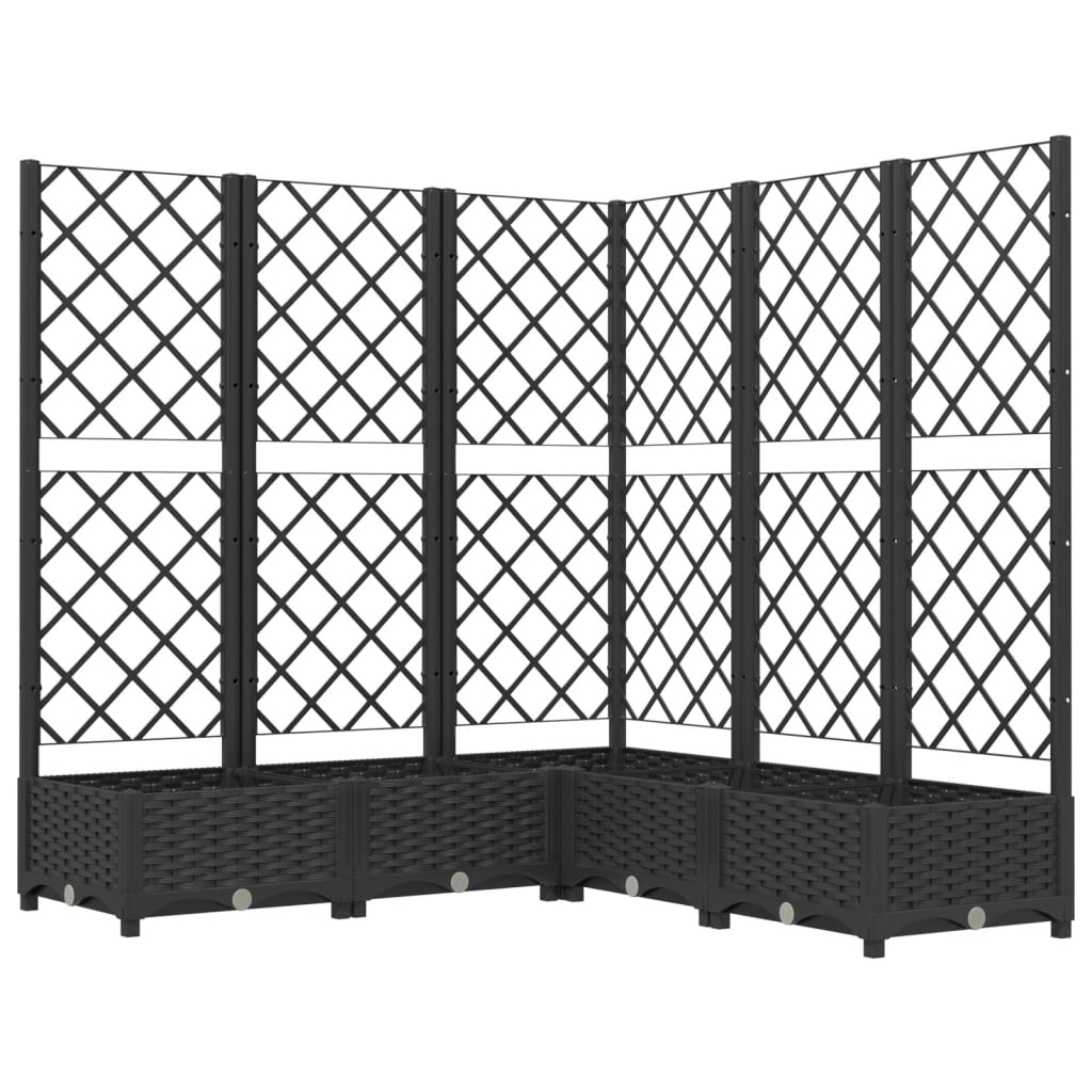 Vidaxl Plannet avec scolarisé 120x120x121.5 cm Black en polypropène