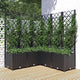 Jardinière Vidaxl avec latwerk 120x120x136 cm Black en polypropène