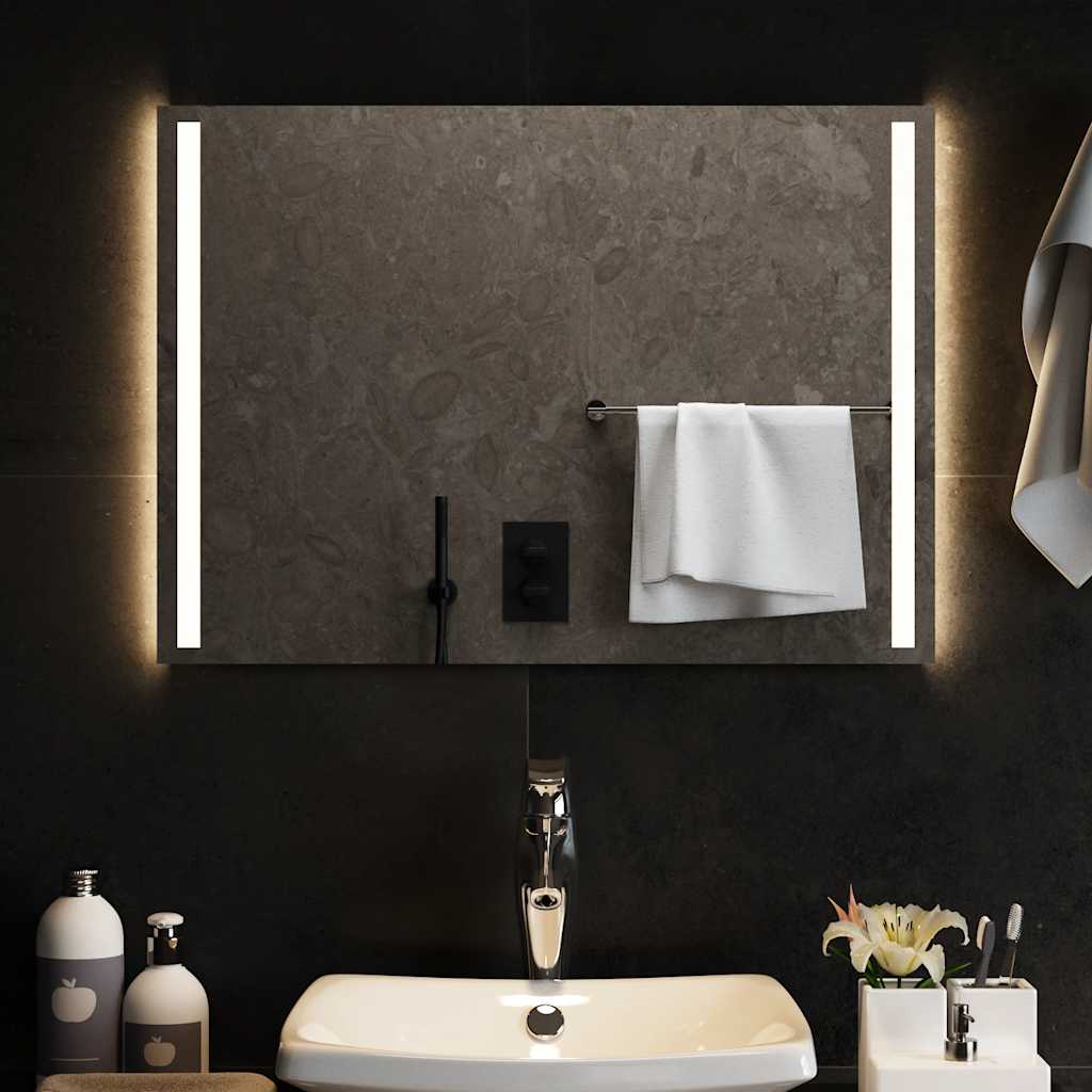 Miroir de salle de bain Vidaxl LED 70x50 cm