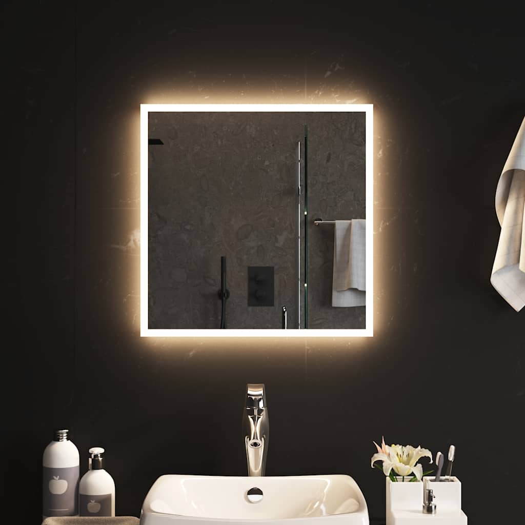 Miroir de salle de bain Vidaxl LED 50x50 cm