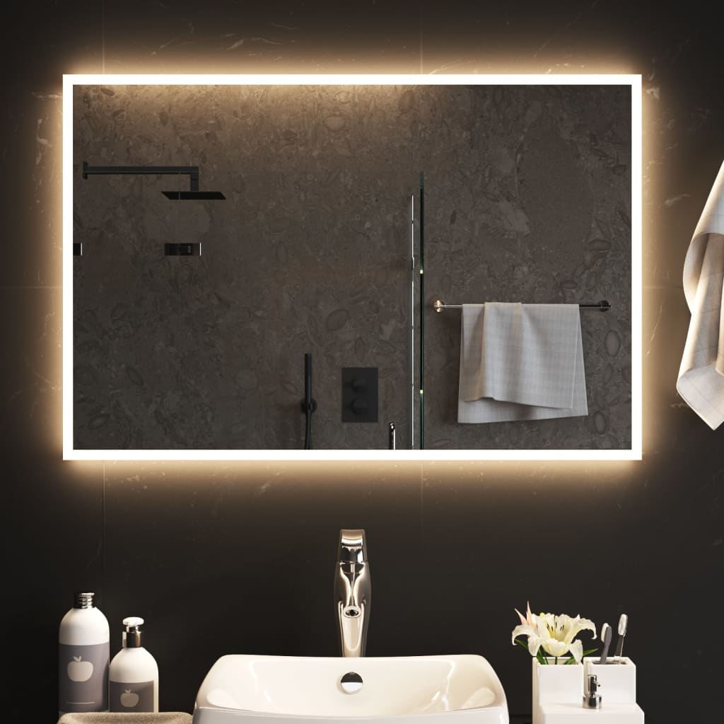 Miroir de salle de bain Vidaxl LED 90x60 cm