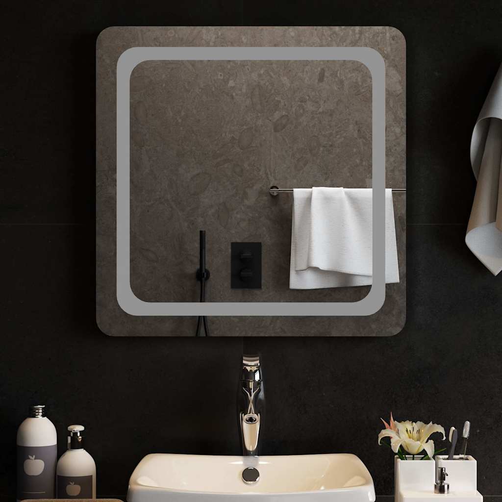 Miroir de salle de bain Vidaxl LED 60x60 cm