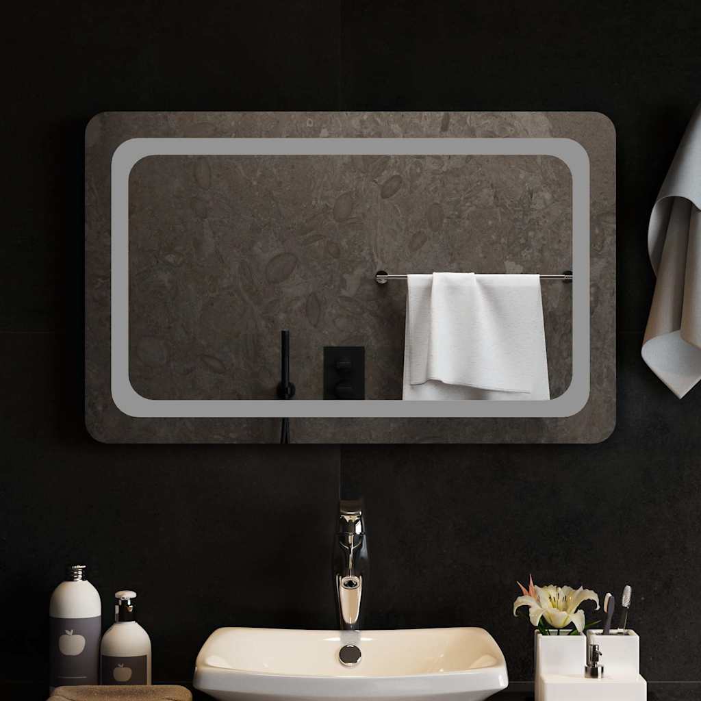 Miroir de salle de bain Vidaxl LED 80x50 cm