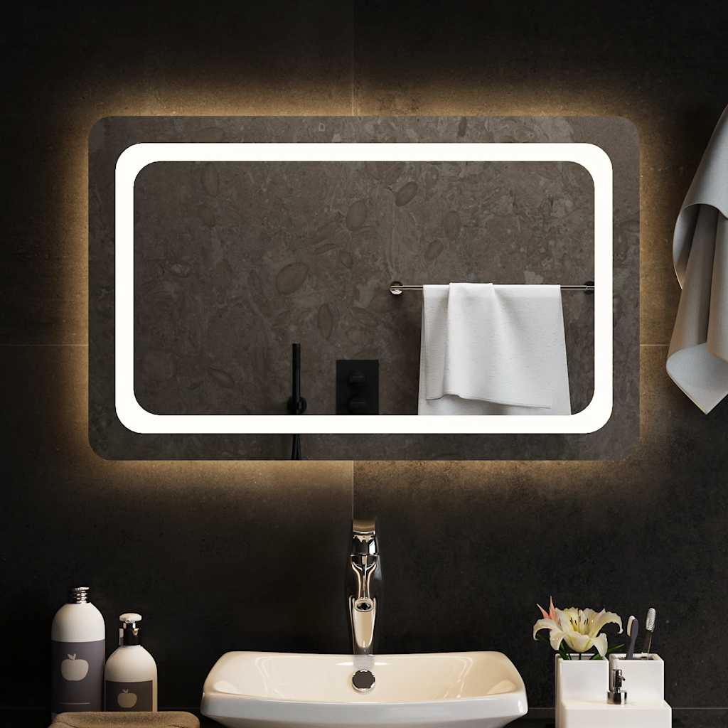 Miroir de salle de bain Vidaxl LED 80x50 cm