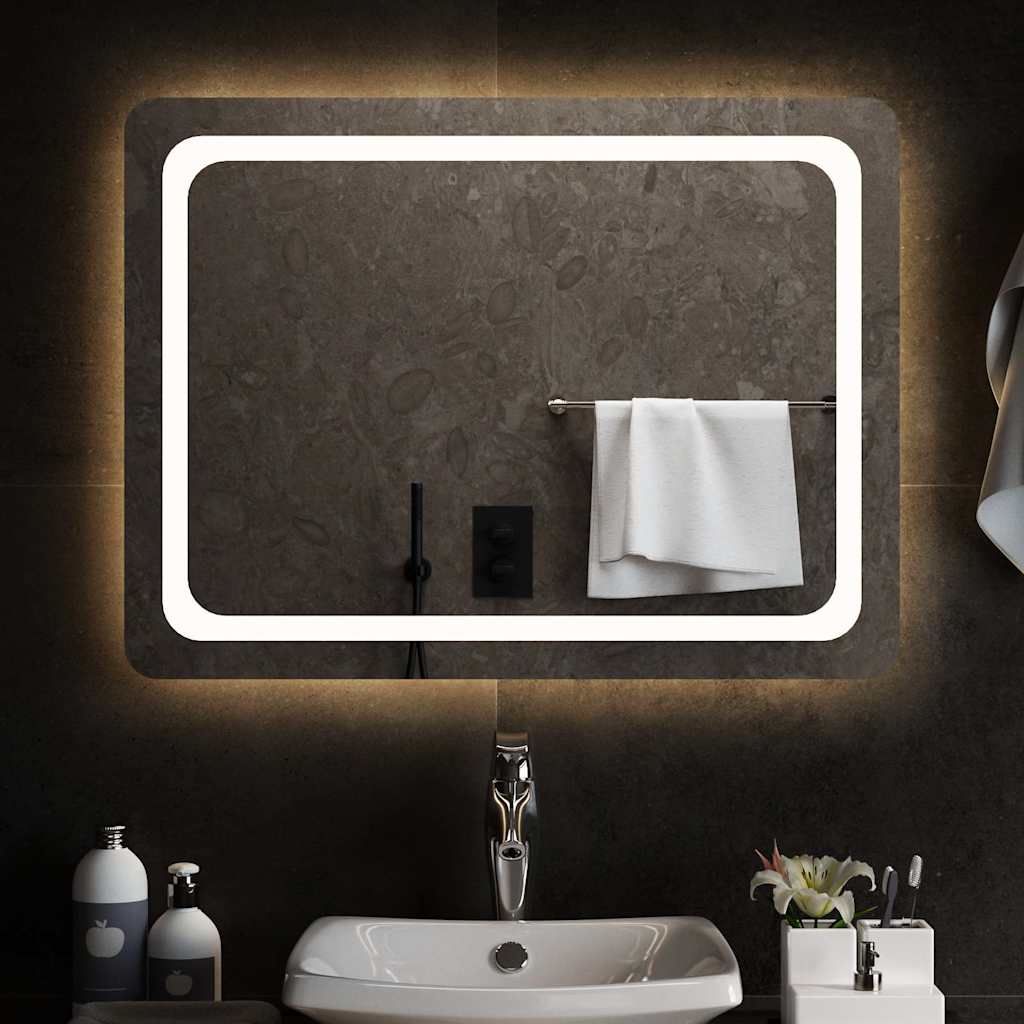 Miroir de salle de bain Vidaxl LED 80x60 cm