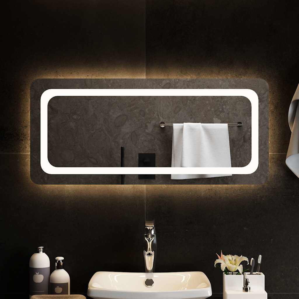 Miroir de salle de bain Vidaxl LED 90x40 cm