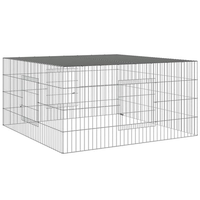 Vidaxl Cage de lapin 110x110x55 cm fer galvanisé