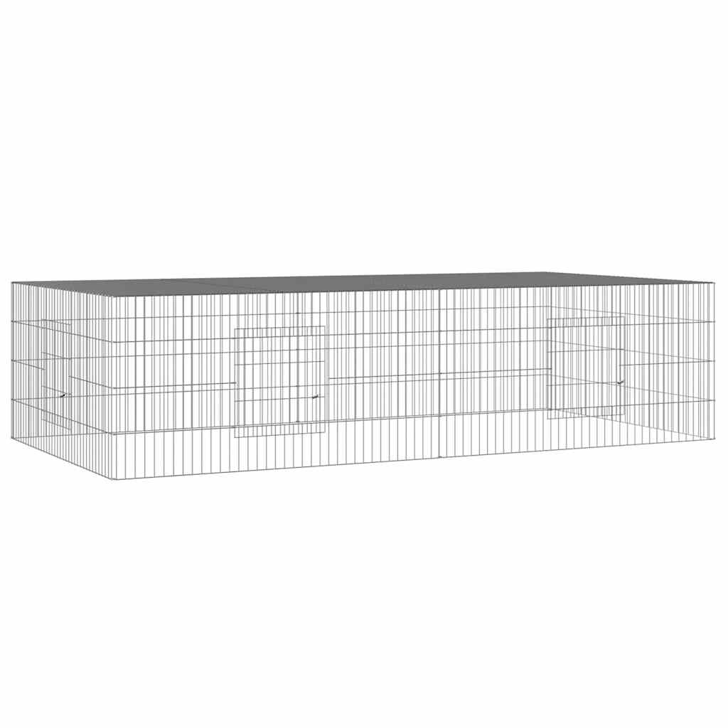 Cage de lapin vidaxl avec 2 panneaux 220x110x55 cm fer galvanisé