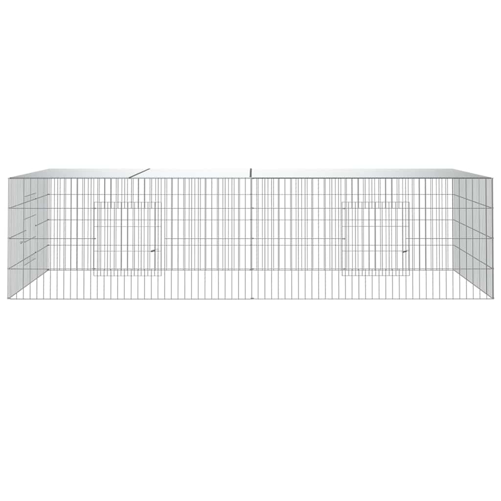 Cage de lapin vidaxl avec 2 panneaux 220x110x55 cm fer galvanisé