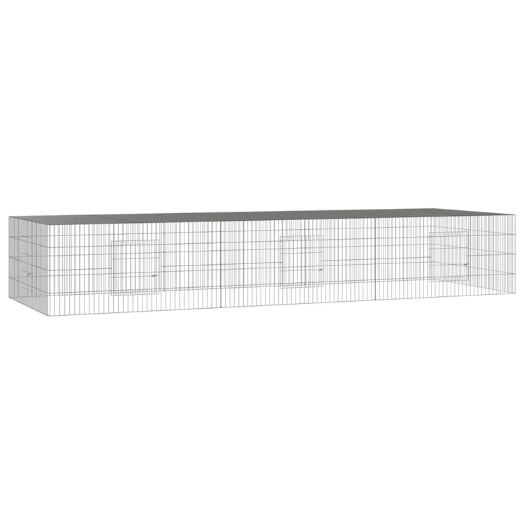 Cage de lapin vidaxl avec 3 panneaux 325x109x54 cm fer galvanisé
