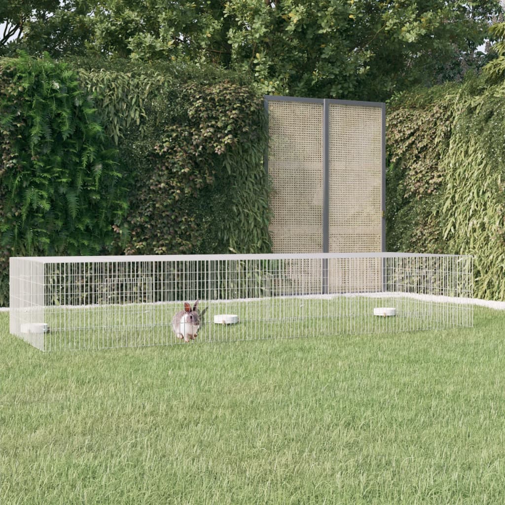 Cage de lapin vidaxl avec 3 panneaux 325x109x54 cm fer galvanisé