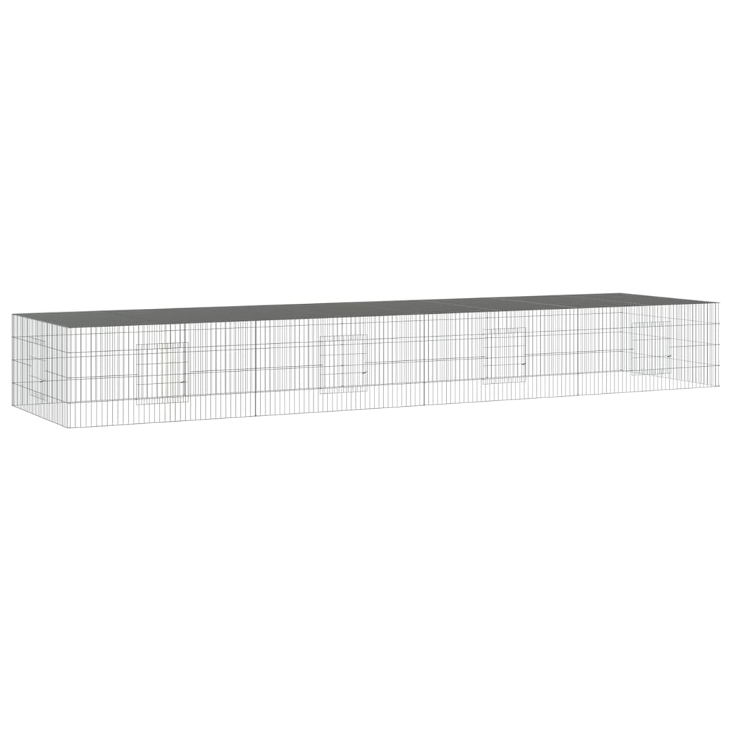 Cage de lapin vidaxl avec 4 panneaux 433x109x54 cm fer galvanisé