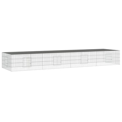 Cage de lapin vidaxl avec 4 panneaux 433x109x54 cm fer galvanisé
