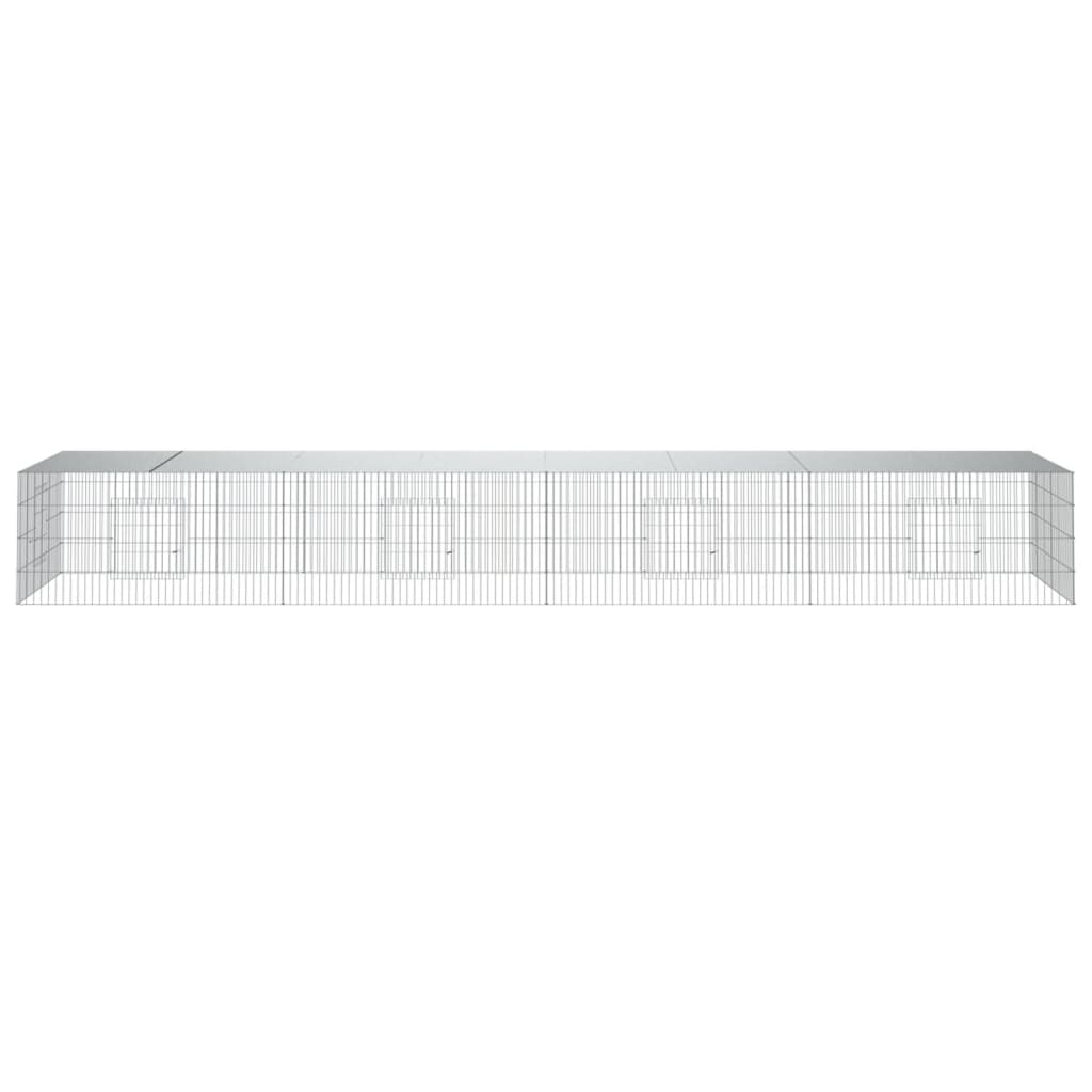 Cage de lapin vidaxl avec 4 panneaux 433x109x54 cm fer galvanisé