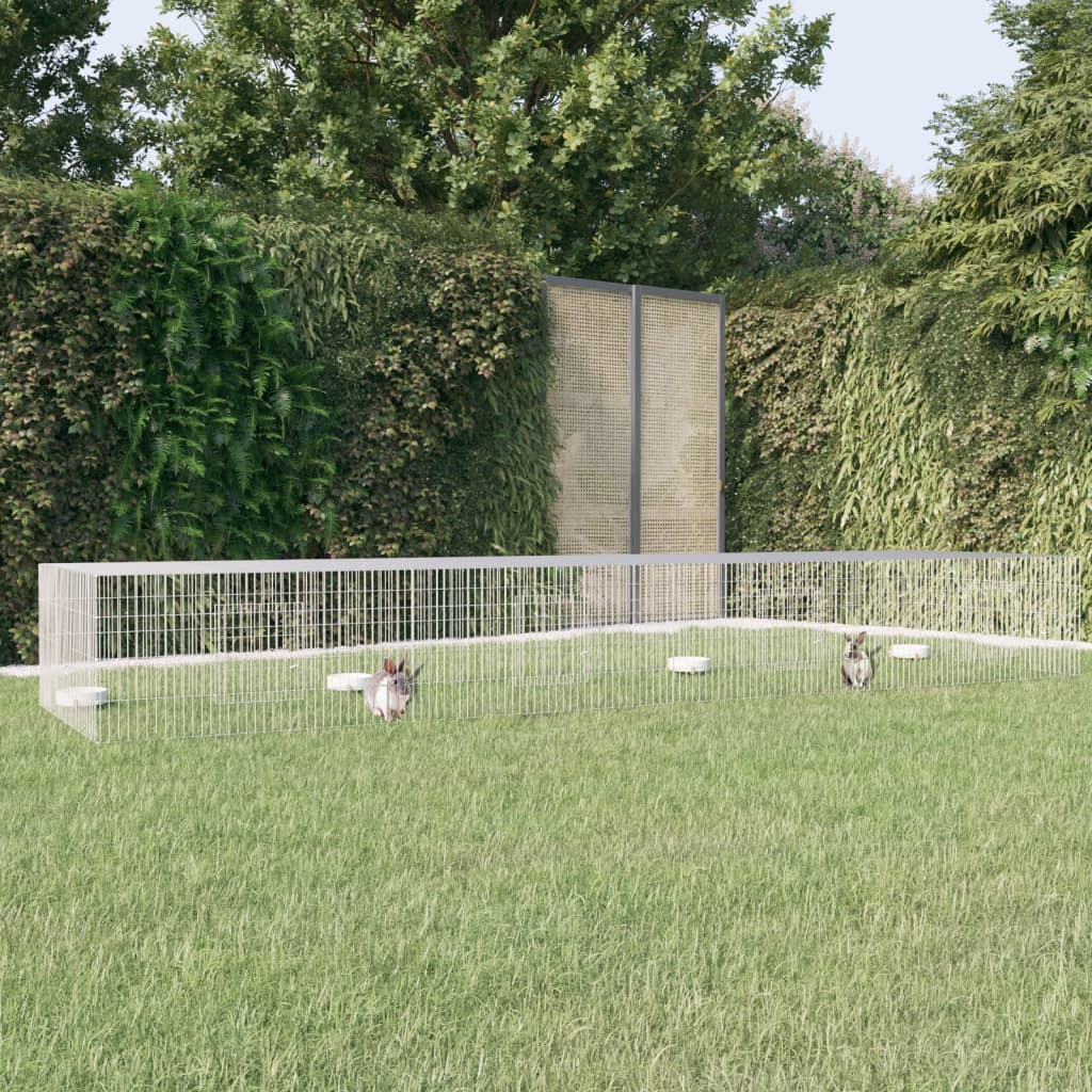 Cage de lapin vidaxl avec 4 panneaux 433x109x54 cm fer galvanisé