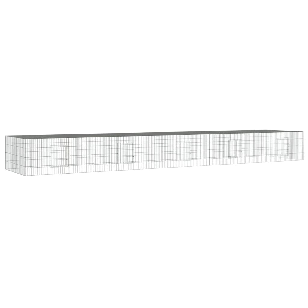 Cage de lapin vidaxl avec 5 panneaux 541x109x54 cm fer galvanisé