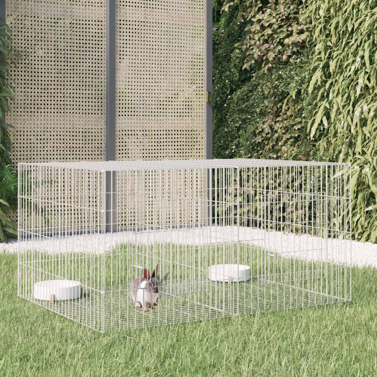 Cage de lapin vidaxl avec 2 panneaux 110x79x54 cm fer galvanisé