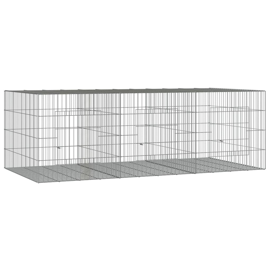 Cage de lapin vidaxl avec 3 panneaux 163x79x54 cm fer galvanisé