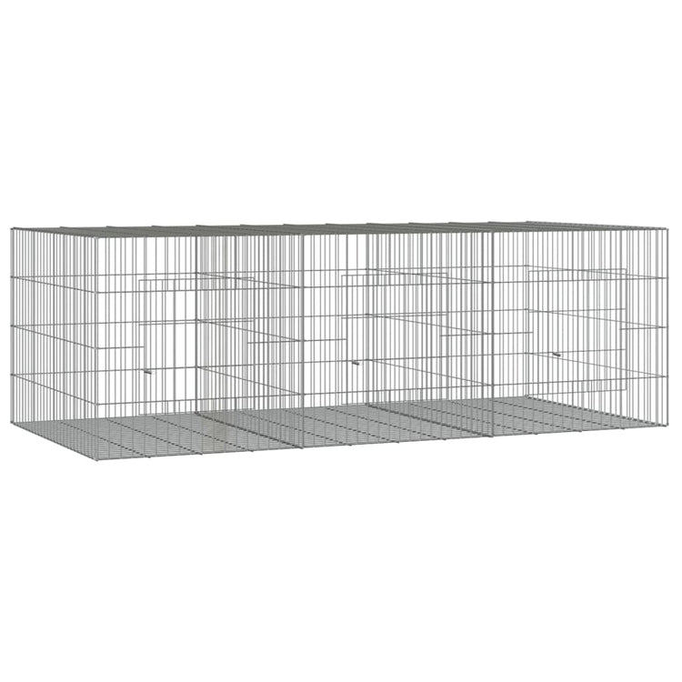 Cage de lapin vidaxl avec 3 panneaux 163x79x54 cm fer galvanisé