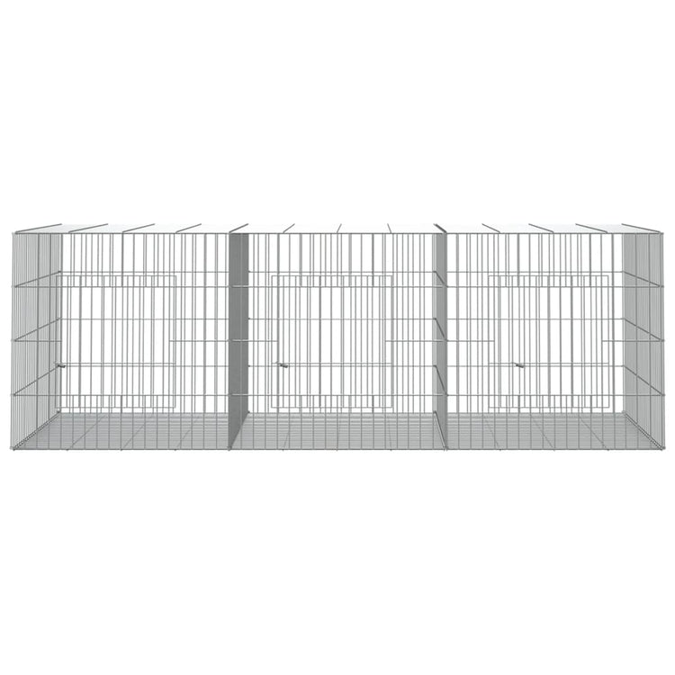 Cage de lapin vidaxl avec 3 panneaux 163x79x54 cm fer galvanisé