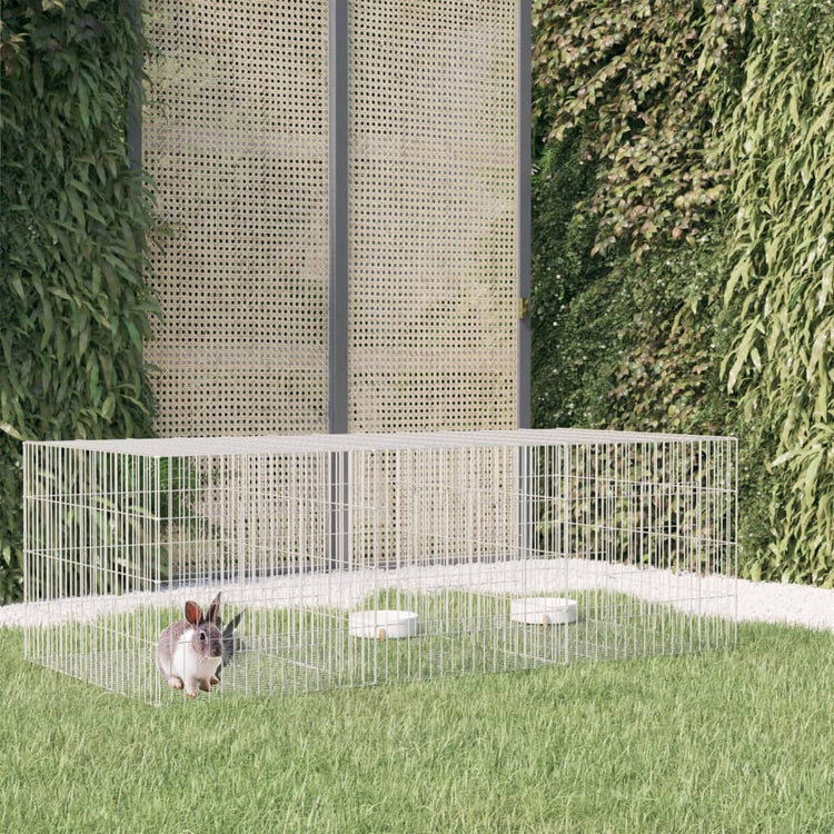 Cage de lapin vidaxl avec 3 panneaux 163x79x54 cm fer galvanisé