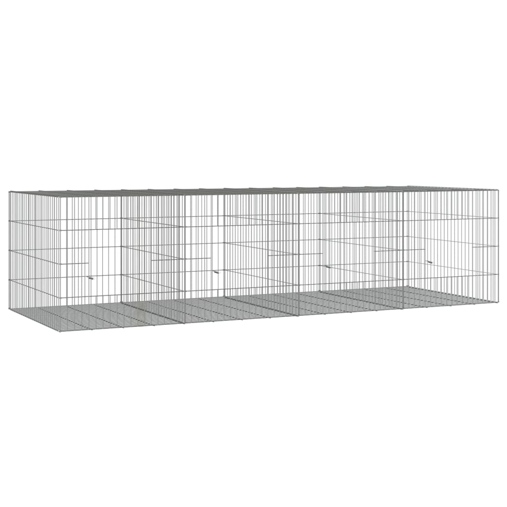 Cage de lapin vidaxl avec 4 panneaux 217x79x54 cm fer galvanisé