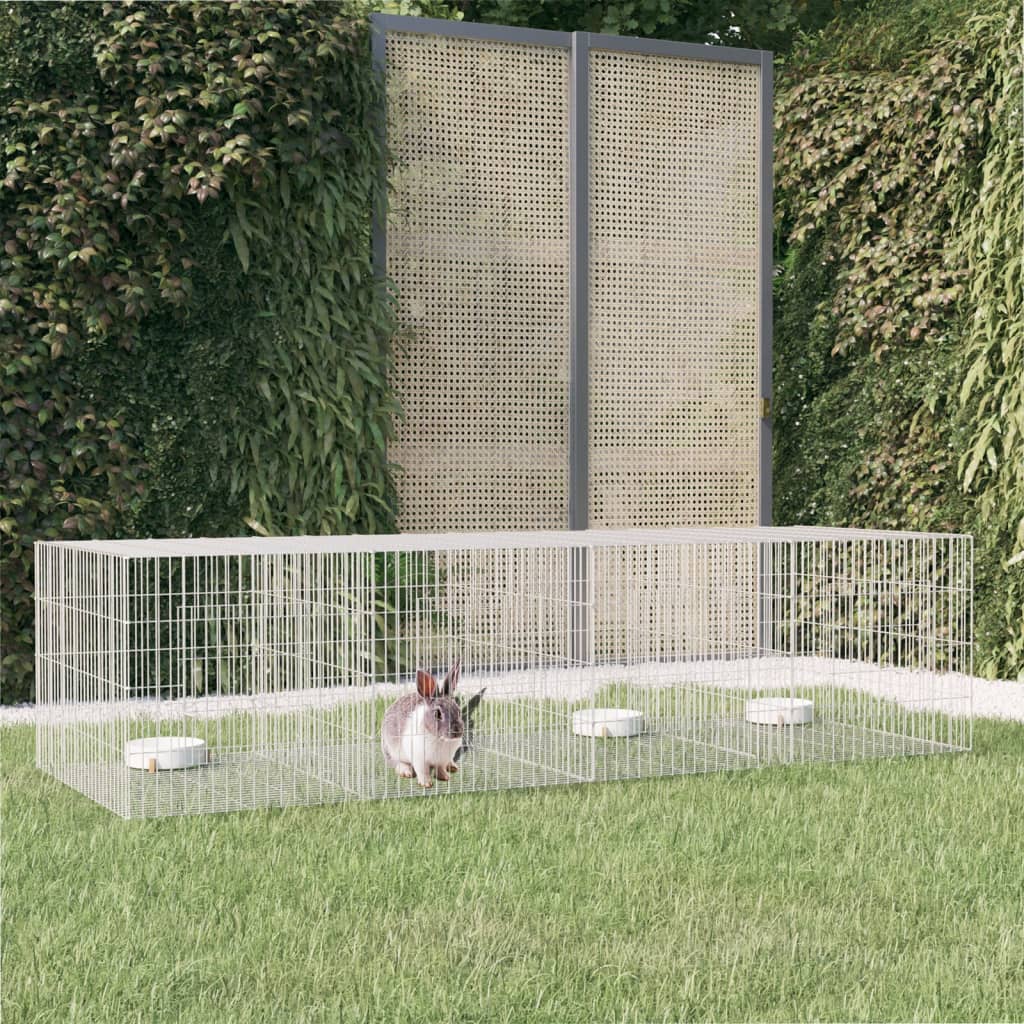 Cage de lapin vidaxl avec 4 panneaux 217x79x54 cm fer galvanisé